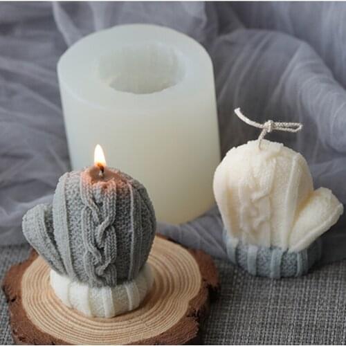 Christmas 3D Knitting Gloves Mold 3d Mitten Silicone Candle Mould DIY Handmade Soap Molds Cake Decorating Tools Crafts Moulds