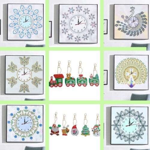 Christmas 5D diamond embroidery circle diamond special shape cartoon clock painting rhinestone crystal painting home decor