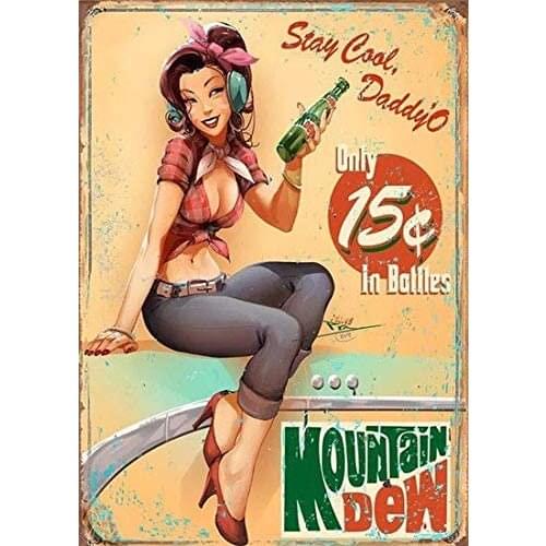 Scsafsvvcv Vintage Custom Metal Signs 8 x 12 - Mountain Dew Chic Art Wall Decort Home Yard Signs Bar Hotel Cafe Pub restauran
