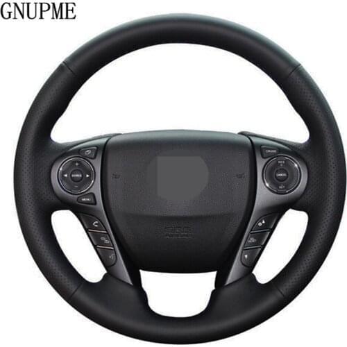 DIY Black Artificial Leather Car Steering Wheel Cover For Honda Accord 9 2013-2017 Crosstour 2013-2015 Odyssey 2013-2015