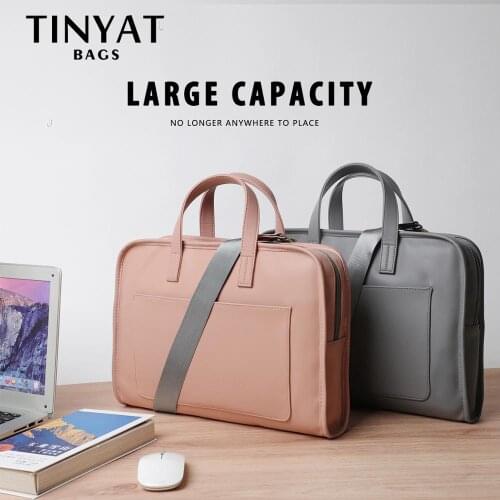 TINYAT Laptop Bag 13.3 Inch Waterproof Notebook Bag suit for Macbook Air Pro 14 inch Computer Shoulder Handbag Briefcase Bag