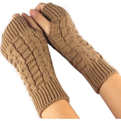 Knitted Crochet Long Fingerless Gloves Mittens Gants Femme Fashion Gloves Winter Autumn Women Wrist Arm Hand Warmer Wholesale
