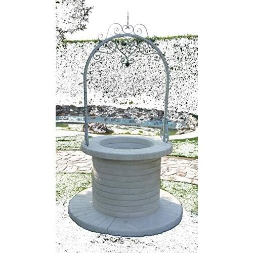 Wells Garden MELBOURNE DIAM.CM137X229H gray with bow IN galvanized iron and BASE