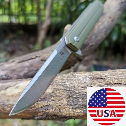 Japanese Folding Knife Tactical Knives Combat D2 Blade Defense Tanto Good for Hunting Camping Survival Outdoor and EverydayCarry