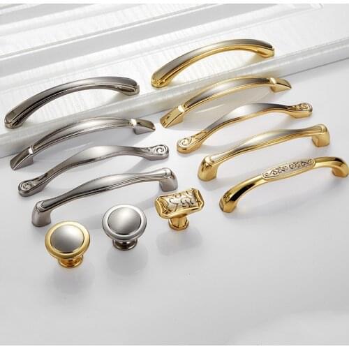 Drawer Kitchen Cupboard Handle Furniture Cabinet Wardrobe Metal Zinc Dresser Door Pull Gold Chrome Modern Hardware House Knob