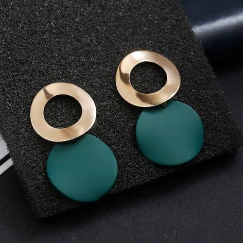 New Womens Fashion Crystal Earrings Rhinestone RED / Pink Glass Black Resin Sweet Metal Leaf Ear Earrings For Girl