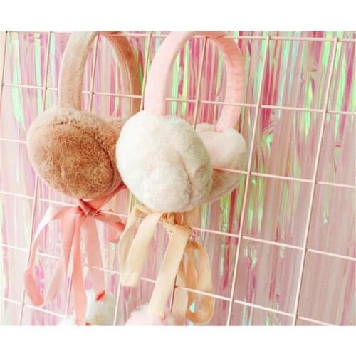 Winter Girl Cute White Warm Earmuffs Sweet Womens Lolita Warmer Muff Ear Cover Headband Accessories D300