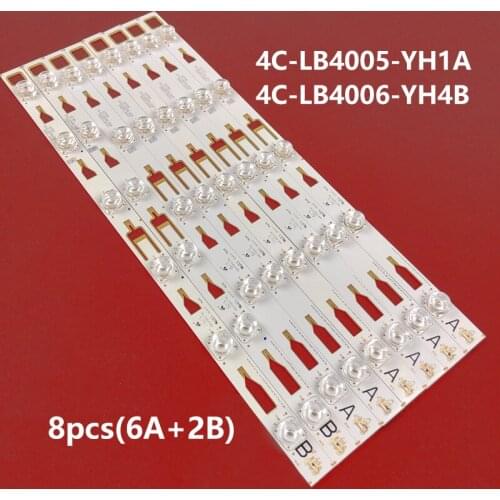 1set=8pcs Led backlight strip for TCL L40M90-UD 4C-LB4005-YH1A 4C-LB4006-YH4B 6A+2B 5led 42CM