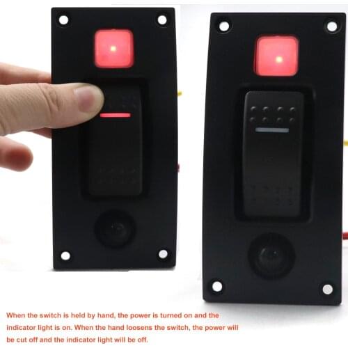 12V Curved Single Branch Switch Panel 1 Gang ON-OFF Control Panel Fit For Switch Of Horn Windlass Windscreen Wiper Bilge Pump