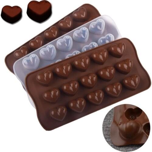 15 Cavity Love Silicone Cake Mould Silicone 3D Heart Shape Fondant Jelly Chocolate Candy Paste Mold Decoration Baking Tools