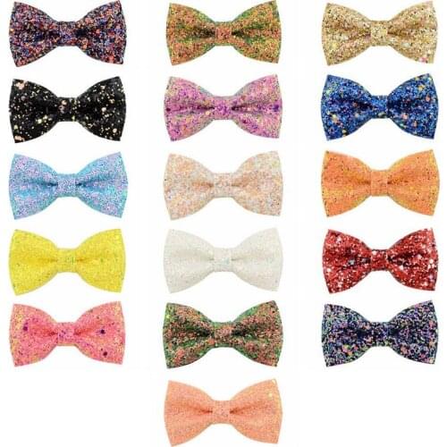 16 Pcs 3" Glitter Hair Bows for Girls Sparkly Sequin Bows Alligator Clips Colorsful Hair Bows Clips for Toddlers Kids Teens
