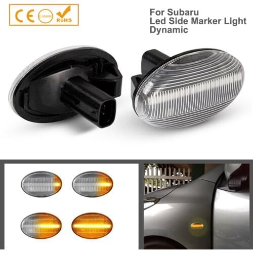 2Pcs Dynamic LED Side Marker Light Car Accessories For Subaru Forester Liberty Impreza WRX STI GDA GDB No Error Turn Signal Lamp