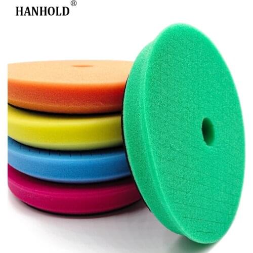 5PCS 6 Inch/150MM Buffing Polishing Pad Flat Sponge Buffing Polisher Pad for Car Auto Polisher Polishing Foam Different Hardness