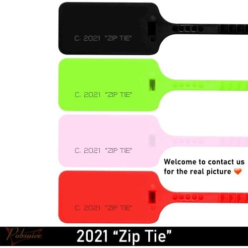 6pcs 2021 “Zip Tie” Disposable Plastic Tag Off Sneakers Shoes Decorations White Red Security Seals 30CM