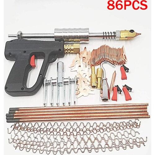 86PCS Automotive Sheet Metal Set Car Stud Welder Dent Puller Spot Welding Pulling System Repair Rods Holder Slide Hammer Tools