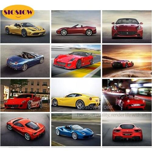 Full Drilling Square 5D Diy Diamond Painting Racing Car Landscape 3D Embroidery Cross Stitch Home Store Decoration Gifts For Men