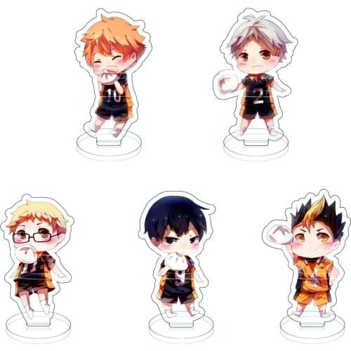 Anime Haikyuu!! Keychain Acrylic Double-sided Keyring Kawaii Key Chain Cartoon Figure Pendant Lanyard Props
