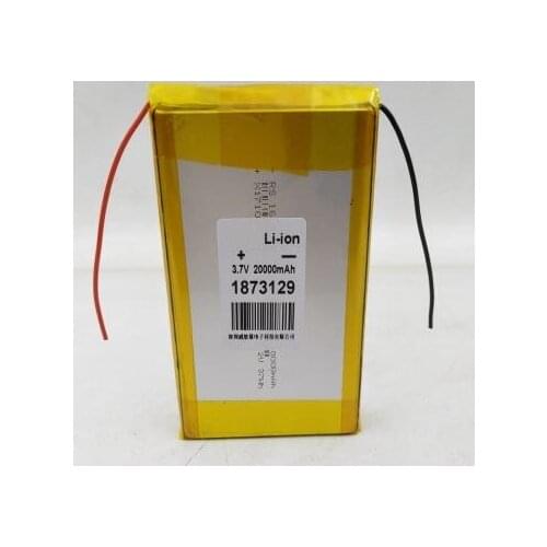 Free shipping 3.7v 20000mah 1873129 polymer lithium rechargeable battery li-ion li-po battery for power bank