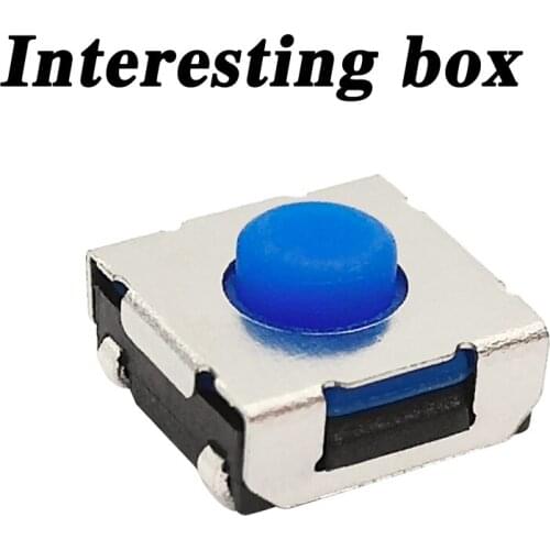 Free shipping TS-E005 tact switch 6.2*6.2*3.5 silicone blue button SMD disc braid 6.2x6.2x3.5DIY handmade accessories