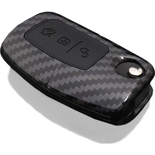 STARCAR ABS Carbon fiber grain Key cover for Ford Fiesta Focus 2 Ecosport Kuga Escape Car Flip folding Remote key Case 3 Buttons