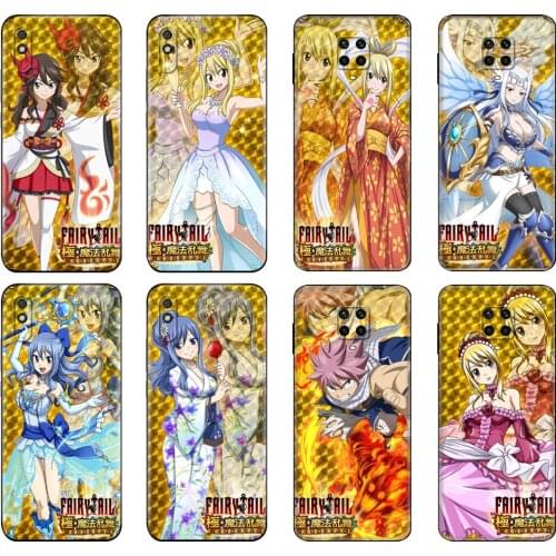 Black tpu Case For Xiaomi Redmi 7A 8 8A 9 9A 9C Case Redmi Note 8T 8 Pro T Note 9 9S 9 Pro Case Japanese Anime Fairy Tail