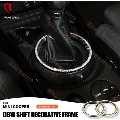 Gear Shift Ring frame For Mini Cooper R56 R60 R55 R61 Trim interior accessories diamond decorated ring stickers Mini Car styling