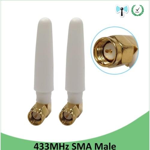 2pcs 433MHz Antenna 2.5dbi SMA Male Connector Plug 433 mhz directional antena waterproof antenne for Lorawan watermeter Gasmeter