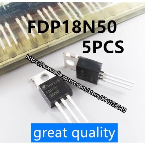5PCS/LOT 18N50 imported original FDP18N50 18A 500V MOS field effect tube TO-220 transistor