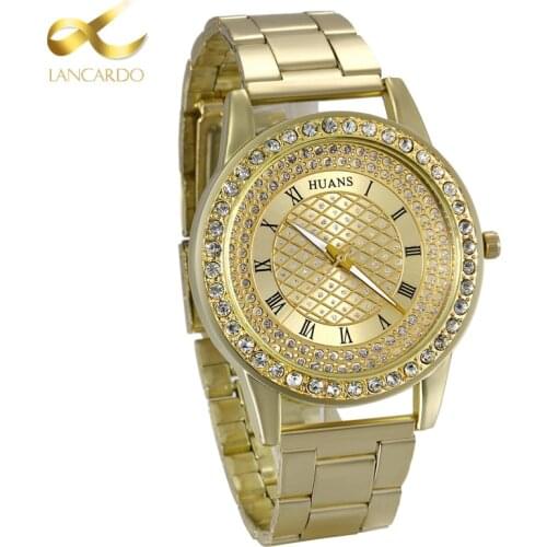 Lancardo Fashion Casual Quartz Watch Men Classic Brand Luxury Wrist Stainless Steel Relogio Masculino Women Watch Gold Watches
