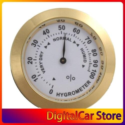Brass Analog Hygrometer Cigar Tobacco Humidity Gauge & Glass Lens For Humidors Smoking Humidity Sensitive Gauge
