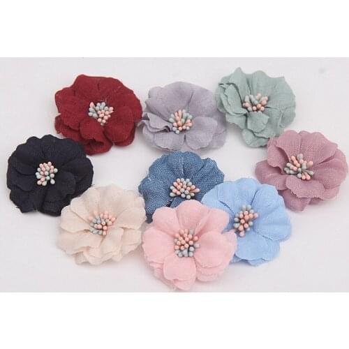 MLAEY 4PCS/Lot Hand Made Flowers Lace Fabric Lace Trimmings DIY Garment Sewing Supplies Fabrics Garment Accessories HD025