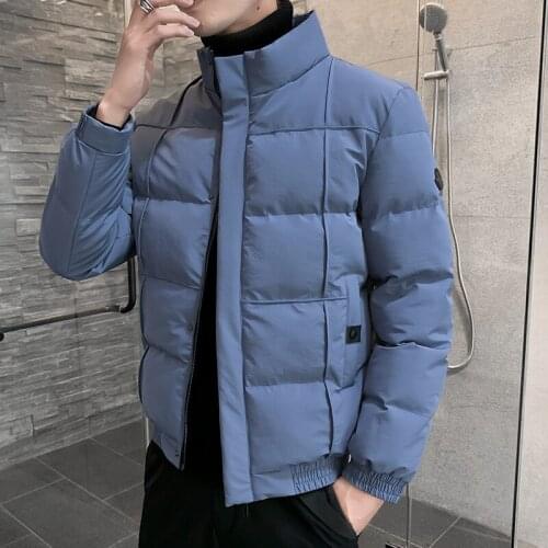 Stand Collar Winter Jacket Men 2021 Fashion New Down Padded Jackets Youth Fashion Black Warm-Keeping Down Cotton Overcoat 4XL