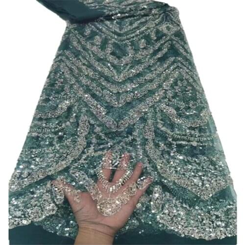 Nigerian French Lace Fabric Embroidery Sequins African Lace Fabric Soft mesh Lace For Wedding Sewing CD-325