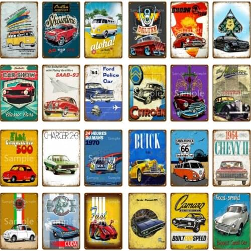 Car Show Metal Signs Vintage Wall Poster Showtime Painting Pub Room Bar Hotel Decor Garage Shop Man Cave Plaque YQ-003