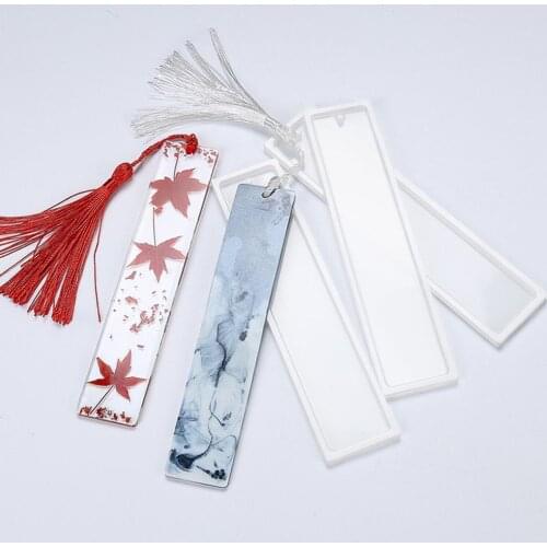 Rectangle Silicone Bookmark Mold, DIY Bookmark Mould Making Epoxy Resin Jewelry DIY Craft Silicone Transparent Mold