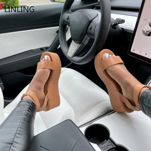 2021 Women Platforme Sandals Female Casual Thick Bottom Flat Ladies Open Toe Shoes Womens Summer Fashion Sandalias Plus Size