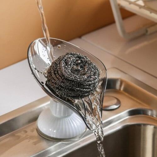 Leaf Shape Soap Box Bathroom Soap Holder Dish Storage Plate Tray Toilet Shower Non-slip Drain Soap Holder Case Bathroom Gadgets