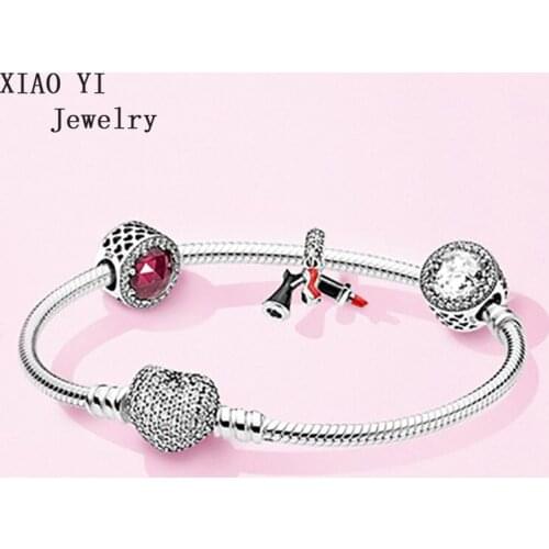 XIAOYI jewelry 2019 100% s925 11 winter ruby with heart-shaped clasp bracelet original original female jewelry beautiful