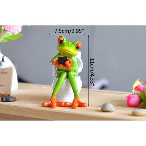 Funny Frog Pen Holder Home Decorative Make up Brush Stand Container Flush Toilet Pen Holder Gift Student Accessory