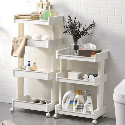 2/3 Layer Removable With Wheels Kitchen Storage Rack For Sundries Goods Fridge Side Shelf Bathroom Organizer Shelf Book Shelve