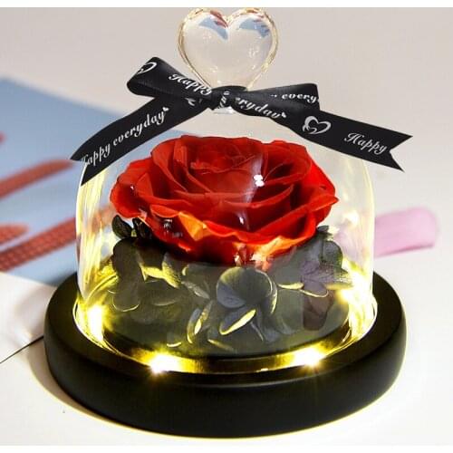 2021 Valentines Day Gift New Christmas Real Roses Eternal Exclusive Rose In Glass Dome The Beauty and Beast Rose Romantic Gifts