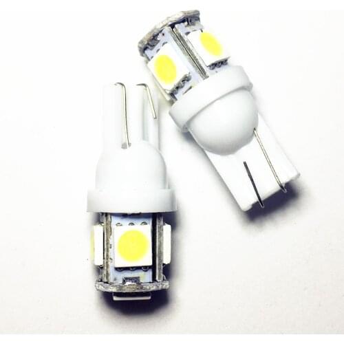 2X T10 LED W5W Bulb 5SMD LED White Blue Red Yellow Green car led Lights 5050 194 168 bulbs LampsSuper Bright wedge Lights 12V