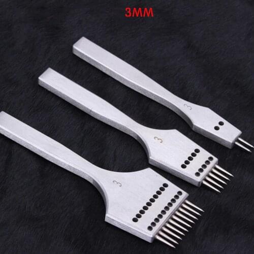 3Pcs/set Leather Tool Craft Puncher Round Hole Pricking Stainless Iron Chisel Head Removable Stitching Punch Chisel Hand Set