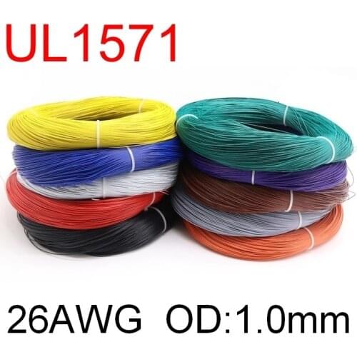 5M UL1571 26AWG PVC Electronic Wire OD 1mm Flexible Cable Insulated Tin-plated Copper Environmental LED Line DIY Cord Colorful