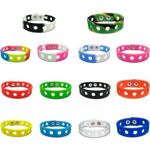 50pcs/lot 17 Colors 18CM High Quality Soft Silicone Wristbands for Shoe Charms Braclets Kids Accessories Toys Party Gifts