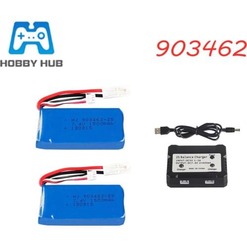 7.4V 1500mAh 2800mAh Lipo Battery+Charger Set For Feilun FT009 RC Boat car Spare Part Li-po battery 2S EL-2P Plug #25C