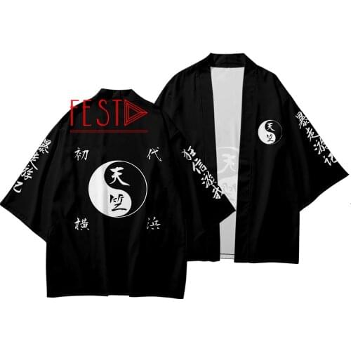 Anime Tokyo Revengers Cosplay Cloak Black Red Tenjiku Uniform Kurokawa Izana Hanagaki Takemichi T-shirt Shorts for Woman Men