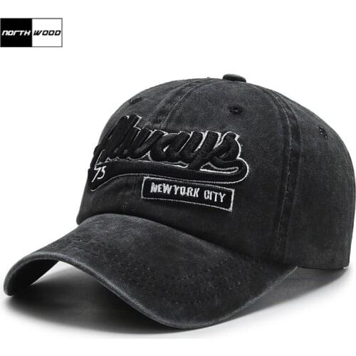 NORTHWOOD Fashion Cotton Baseball Cap For Men Washed Letter Womens Dad Hat Snapback Hip Hop Trucker Caps Golf Bone Casquette