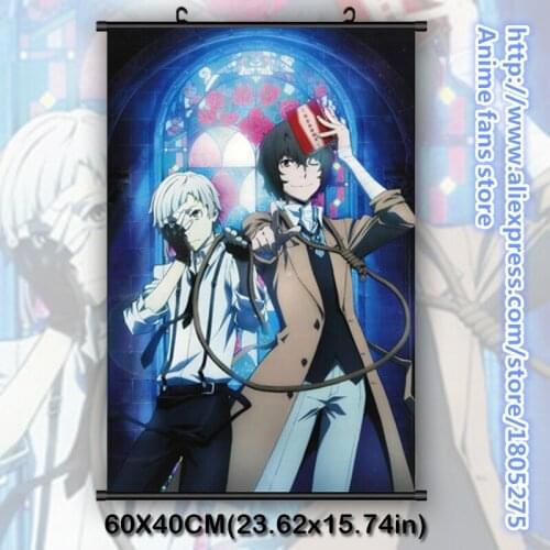 Bungo Stray Dogs Osamu Dazai & Atsushi Nakajima Japanese Anime Wall Scroll Poster Home Decor Bedroom decorative painting