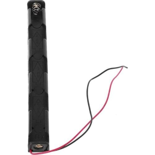 Battery Case 5th 3 AA 4.5V Long Strip Storage Holder Box Black Wire Leads Batteries Single Side Plastic Container G32B
